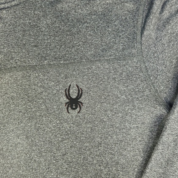 Spyder Active Men's Gray 1/4 Zip Pullover Long Sleeve Athletic Sweater XXL - Picture 2 of 8